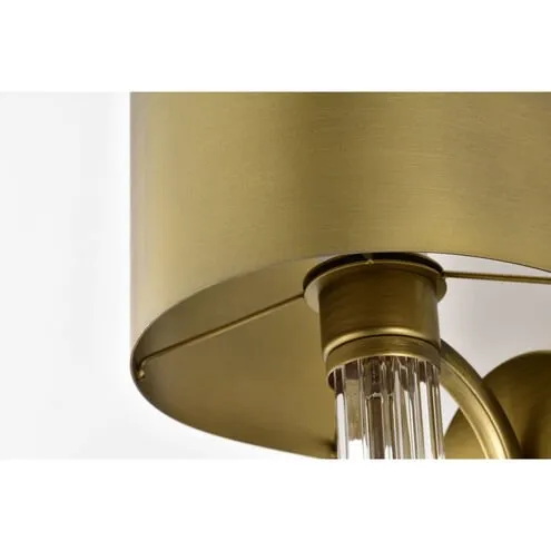 One Lights Natural Brass 8 Inch Wall Sconce