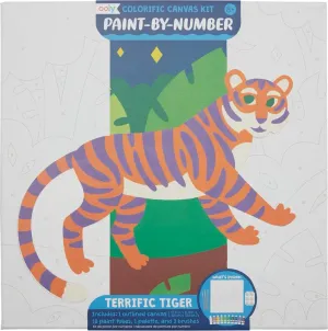 Ooly Colorific Canvas Paint By Number Kit - Terrific Tiger