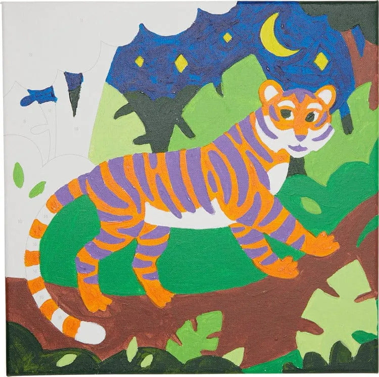 Ooly Colorific Canvas Paint By Number Kit - Terrific Tiger
