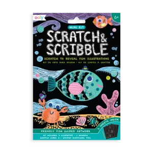 Ooly Scratch & Scribble Mini Scratch Art Kit - Friendly Fish