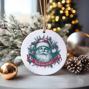 Personalized Santa Vintage Christmas Ornament