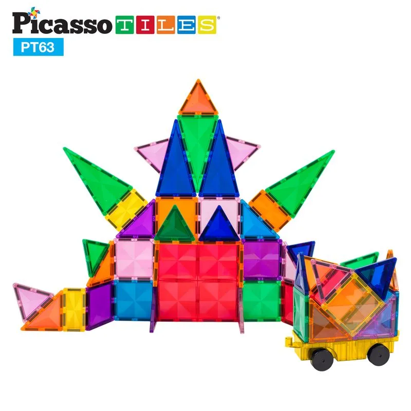 Picasso Tiles 63Pc Magnetic Tiles