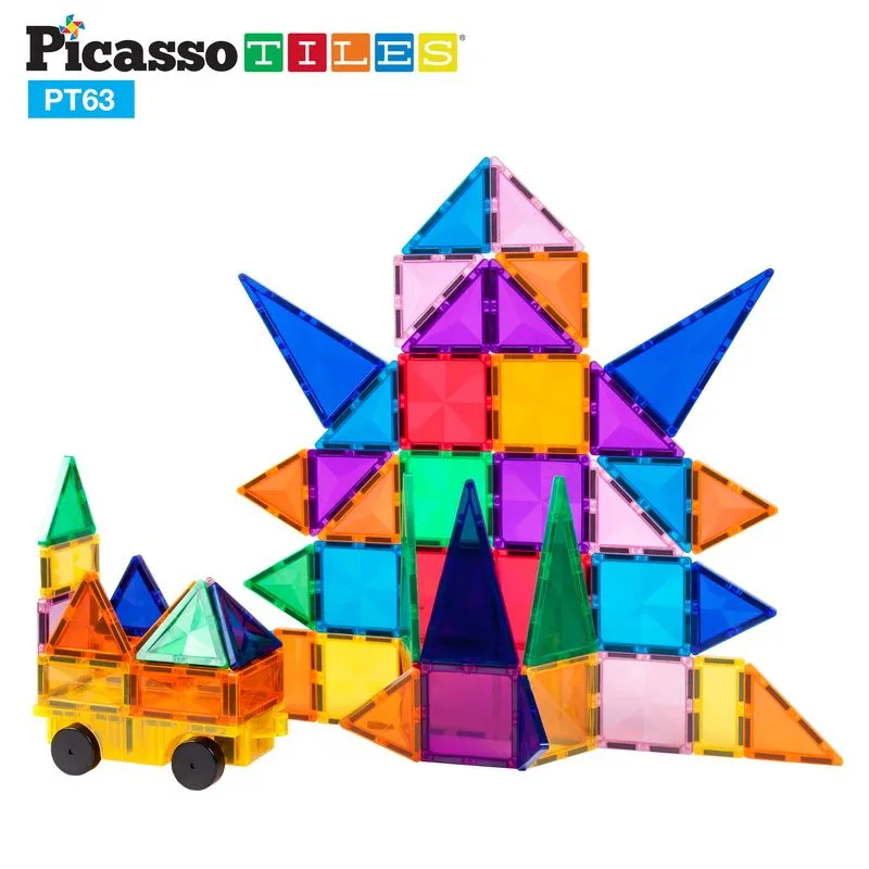Picasso Tiles 63Pc Magnetic Tiles