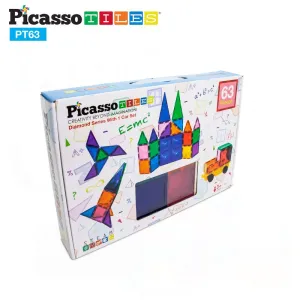 Picasso Tiles 63Pc Magnetic Tiles