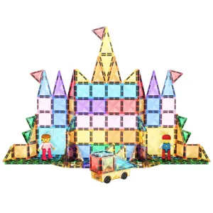 PicassoTiles 120pc Mini Diamond Series Magnetic Tiles Children's Play Set