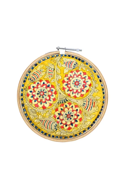 Potli DIY Wall Art Leather Puppetry Painitng kit Traditional pattern 8" for Adults -Kalamkari Pattern