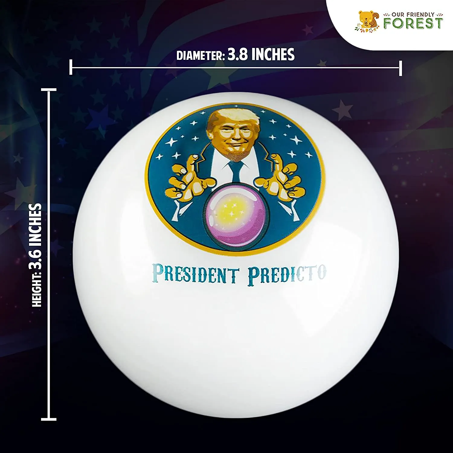 President Predicto - Donald Trump Fortune Teller Ball - Trump Speaks the Answer - Like a Next Generation Magic 8 Ball