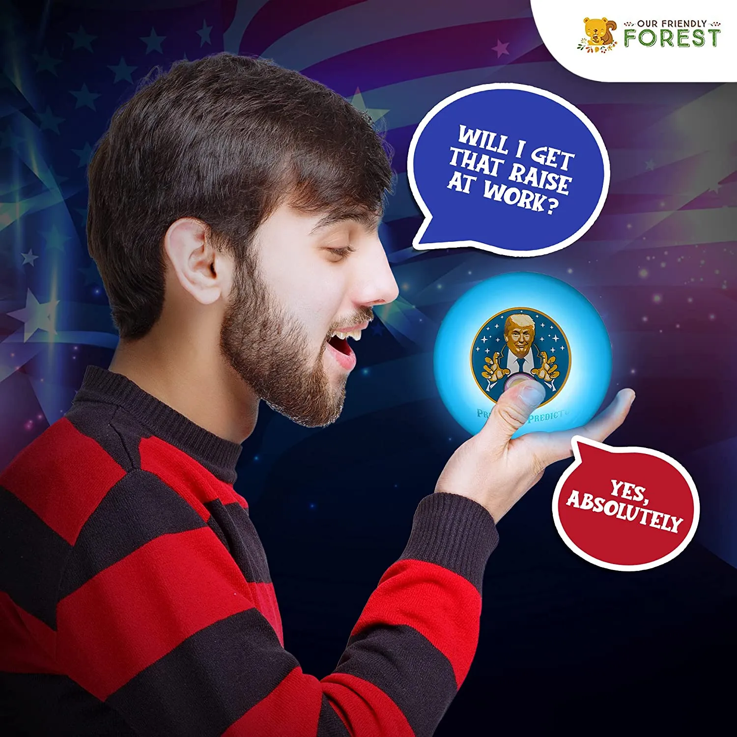 President Predicto - Donald Trump Fortune Teller Ball - Trump Speaks the Answer - Like a Next Generation Magic 8 Ball