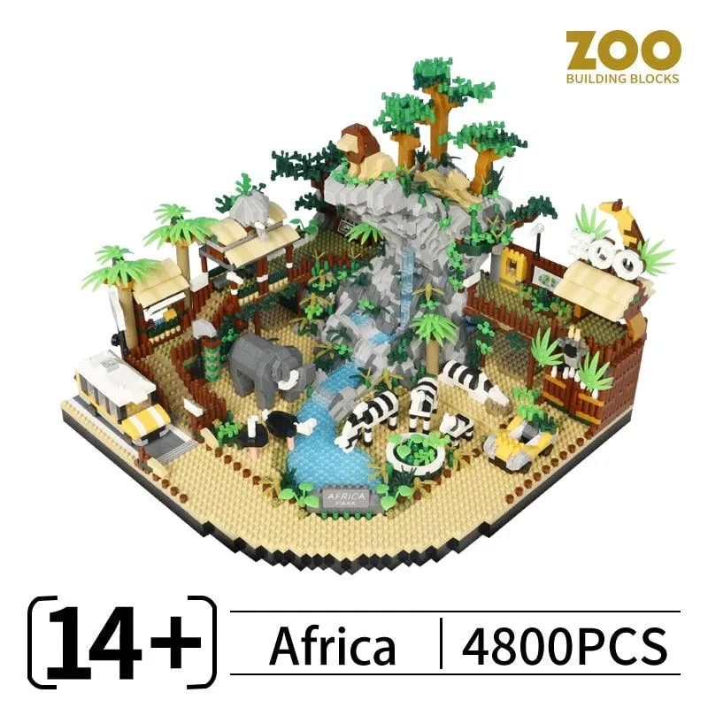 Rainforest Panda Zoo Building Blocks Set