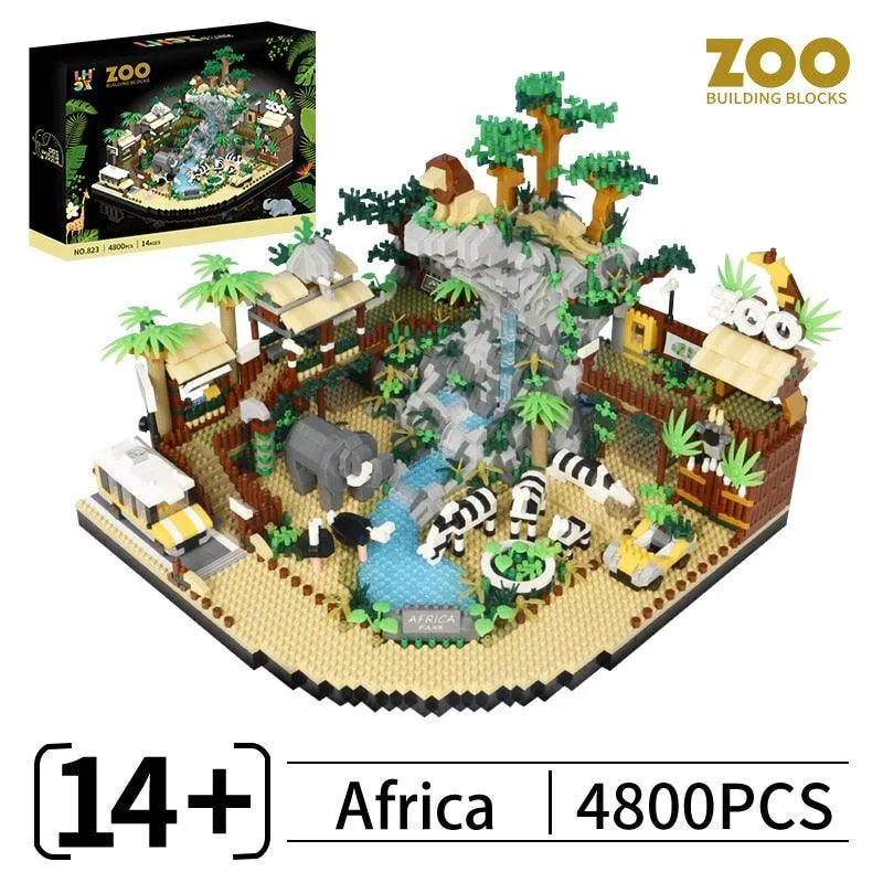 Rainforest Panda Zoo Building Blocks Set