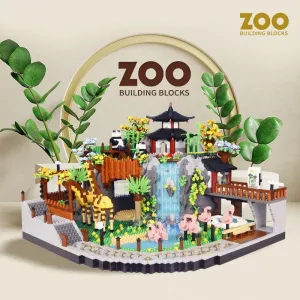 Rainforest Panda Zoo Building Blocks Set