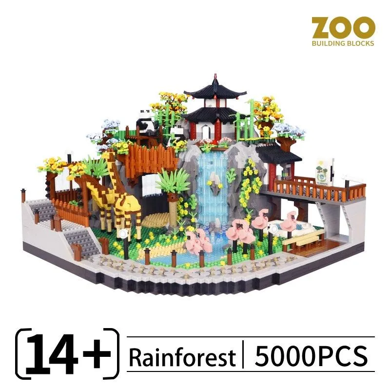 Rainforest Panda Zoo Building Blocks Set