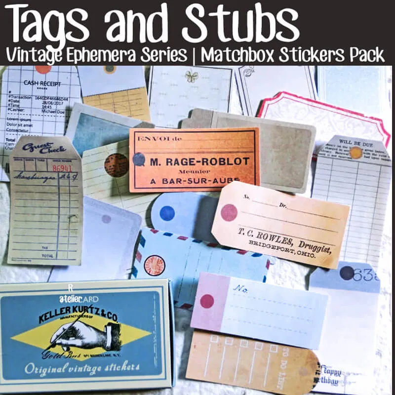 Retro Vintage Labels Tags Ephemera Matchbox Stickers