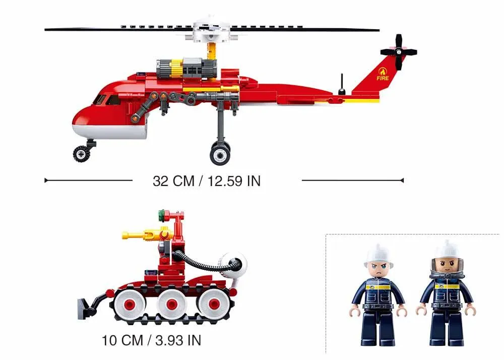 Sluban Fire Helicopter Building Blocks for Ages 8 