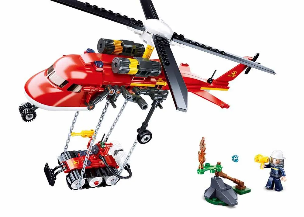 Sluban Fire Helicopter Building Blocks for Ages 8 