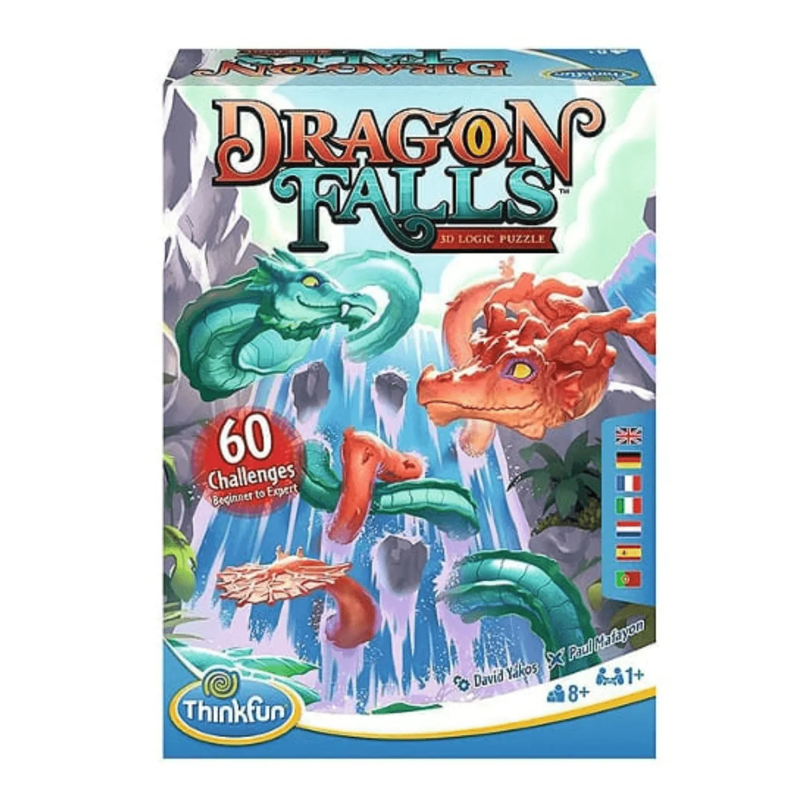 ThinkFun Dragon Falls 3D Logic Puzzle 60 Challenges Age 8 