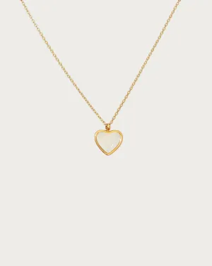 White Agate Heart Necklace