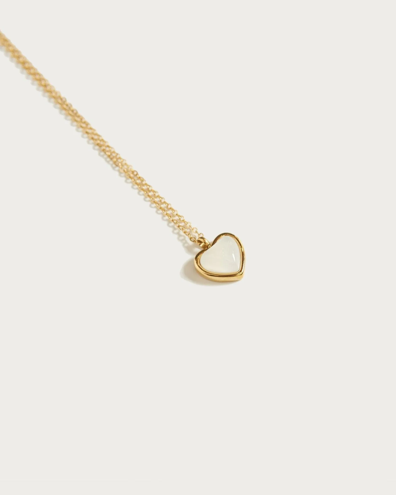 White Agate Heart Necklace