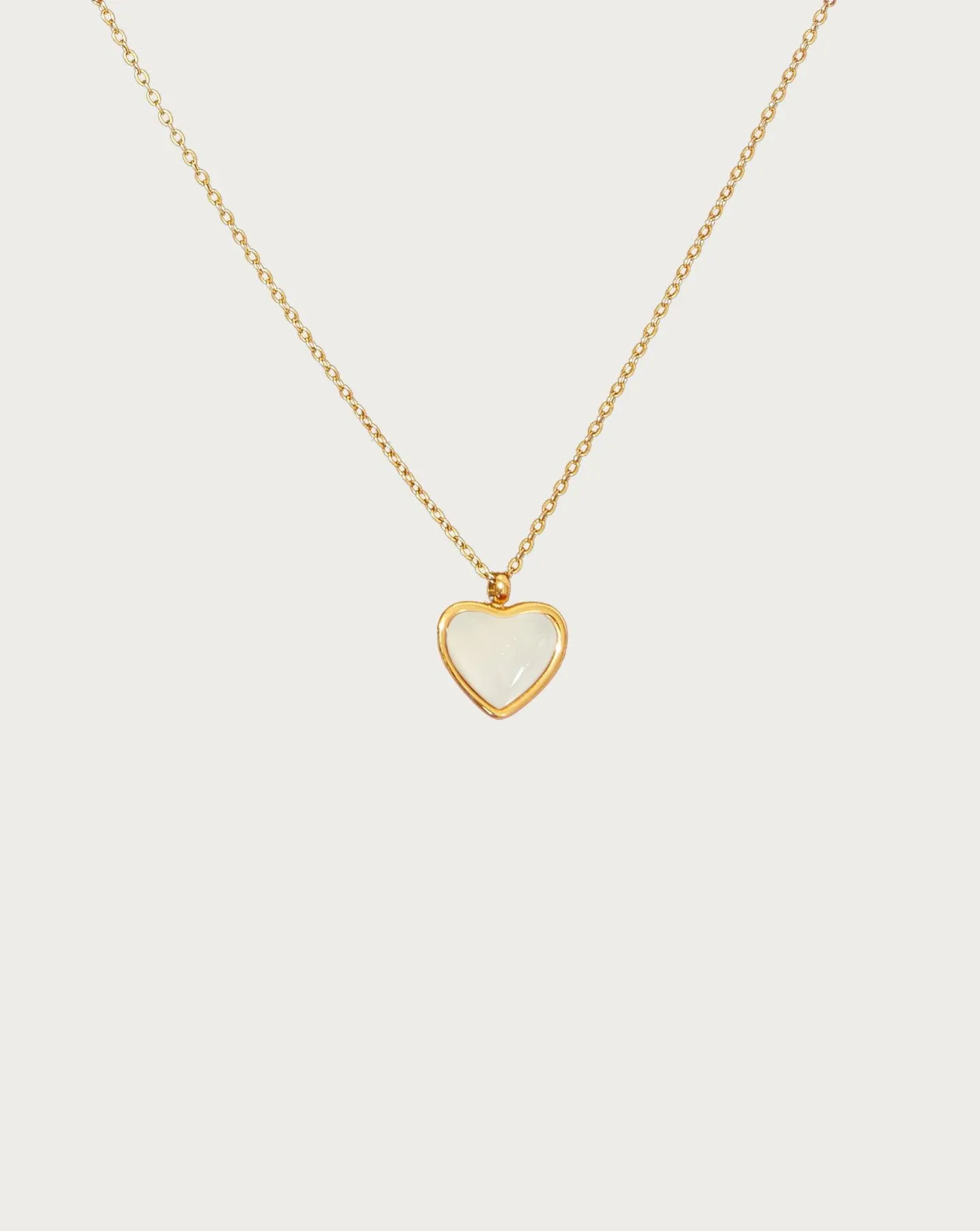 White Agate Heart Necklace