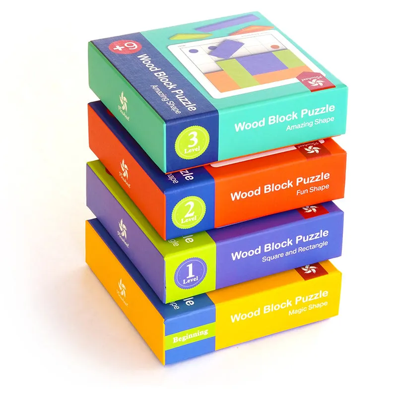 Wood Block Logical Puzzle Level 0-3-Mathematics toys